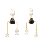 Load image into Gallery viewer, Gift Auricka Luxe Dangle Earrings with Crystals, Zircon, Smoky Quartz and 18k gold plating