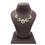 Load image into Gallery viewer, Genz Auricka Green Jade Elegant Necklace Set with Corundum, Zircon and 18k gold plating
