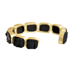 Load image into Gallery viewer, Gift Auricka Tourmaline Luxury Bangle with Black Tourmaline and 18k gold plating
