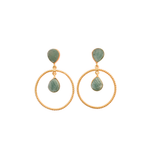Load image into Gallery viewer, Gift Auricka Amazon Stone Thread Earring with Amazonite and 18k gold plating