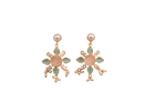 Load image into Gallery viewer, Gift Auricka Rose Quartz Celestial Earrings with Pearl, Zircon, Rose Quartz, Crystals and 18k gold plating