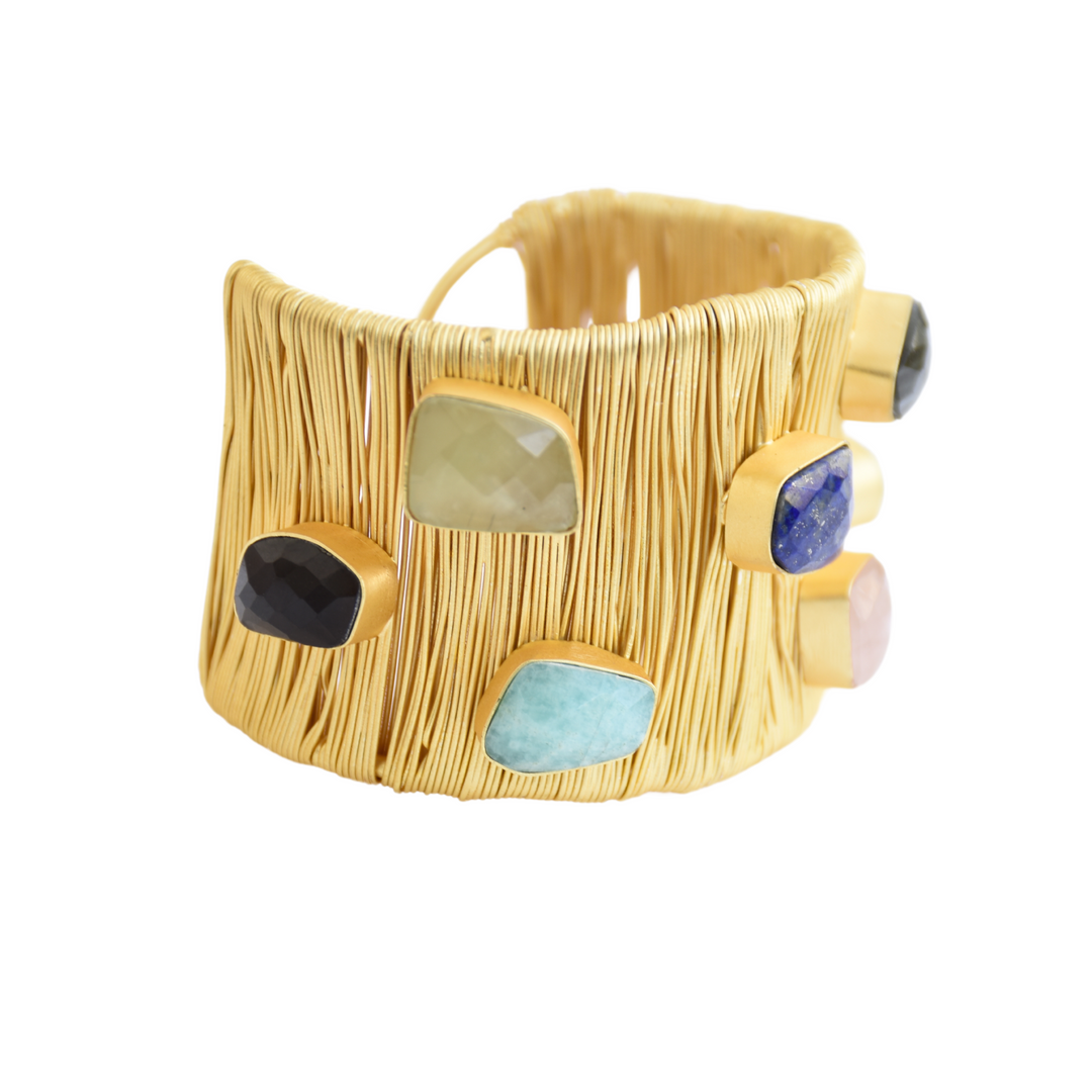 Semiprecious Gemstones Luxe Bangle