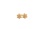 Load image into Gallery viewer, Gift Auricka Rose Quartz Floral Earring Studs with Rose Quartz and 18k gold plating