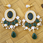 Load image into Gallery viewer, Modern Auricka Bridesmaid Statement Beautiful Earring with Crystals, Zircon and 18k gold plating