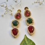 Load image into Gallery viewer, Modern Auricka Colourful Dangle Earrings with Crystal with Zircon and 18k gold plating