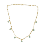 Load image into Gallery viewer, Everyday wear minimal charm dangling adjustable gift for her vacation anti tarnish gold plated hypoallergenic brass crystal chain