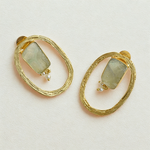 Load image into Gallery viewer, Dangling small pearl handcrafted gemstone wedding bridesmaid bridal earring stud