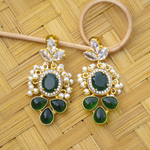 Load image into Gallery viewer, Modern Auricka Dream Green Earrings with nan and 18k gold plating