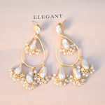 Load image into Gallery viewer, Luxurious natural baroque pearl party-wear earrings