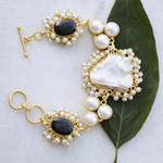 Load image into Gallery viewer, Natural Pearl bracelet big statement hand cuff jewellery