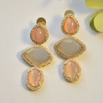 Load image into Gallery viewer, Unique love pink dangle drop lightweight anniversary gift for her party cocktail bridal crystal earrings