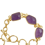 Load image into Gallery viewer, Amethyst Gold-Plated Bracelet