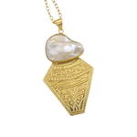 Load image into Gallery viewer, Office Auricka Statement Lux Chain with Pearl and 18k gold plating