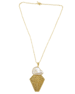 Load image into Gallery viewer, Genz Auricka Statement Lux Chain with Pearl and 18k gold plating
