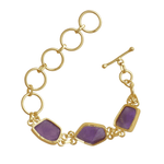 Load image into Gallery viewer, Amethyst Gold-Plated Bracelet