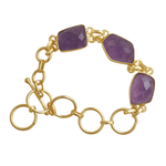 Load image into Gallery viewer, Amethyst Gold-Plated Bracelet