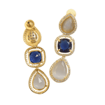 Load image into Gallery viewer, Genz Auricka Sparkling Dangle Earrings with Crystal and Zircon and 18k gold plating