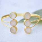 Load image into Gallery viewer, Rose Quartz Handmade Gold plated Bangle