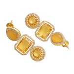 Load image into Gallery viewer, Office Auricka Bridal Statement Earring with Crystal with Zircon and 18k gold plating