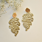 Load image into Gallery viewer, Hammered Leaf Earrings
