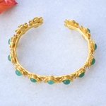 Load image into Gallery viewer, Green Onyx Flower Bangle