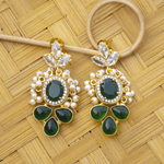 Load image into Gallery viewer, Gift Auricka Dream Power Green Earrings with Zircon, Crystals and 18k gold plating