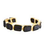 Load image into Gallery viewer, Genz Auricka Tourmaline Luxury Bangle with Black Tourmaline and 18k gold plating