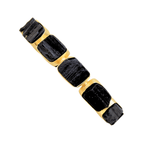 Load image into Gallery viewer, Bridal Auricka Tourmaline Luxury Bangle with Black Tourmaline and 18k gold plating