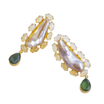Load image into Gallery viewer, Lemon Quartz with Pearl Earrings