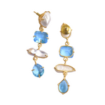 Load image into Gallery viewer, Gift Auricka Inifinty Dangle Earrings with Pearl, Crystals and 18k gold plating