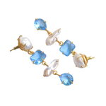 Load image into Gallery viewer, Office Auricka Inifinty Dangle Earrings with Pearl, Crystals and 18k gold plating