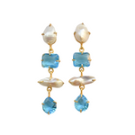 Load image into Gallery viewer, Genz Auricka Inifinty Dangle Earrings with Pearl, Crystals and 18k gold plating