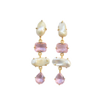 Load image into Gallery viewer, Gift Auricka Pearl Flow Dangles Earrings with Pearl, Crystals and 18k gold plating