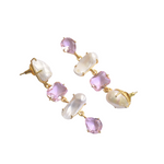 Load image into Gallery viewer, Genz Auricka Pearl Flow Dangles Earrings with Pearl, Crystals and 18k gold plating