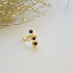 Load image into Gallery viewer, 3 Tier lightweight adjustable semi precious partywear vacation versatile brass ring  
