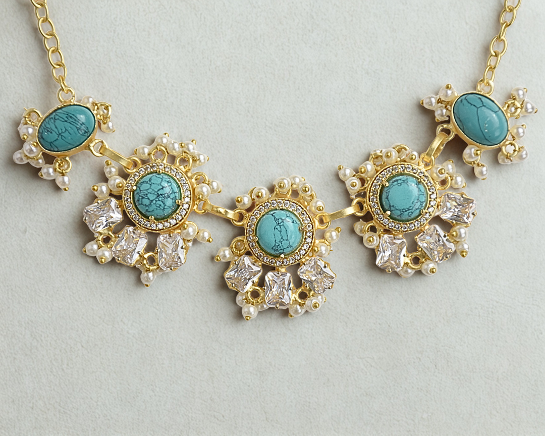 Designer Turquoise Necklace Set