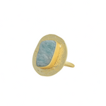 Load image into Gallery viewer, Vintage inspired fancy designer textured handmade brass adjustable gift for her gemstone ring
