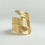 Load image into Gallery viewer, Boho vintage unique y2k trending handcrafted textured gold plated hypoallergenic brass lightweight ring
