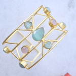 Load image into Gallery viewer, Modern playful multicolour adjustable crystal bangle 
