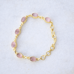 Load image into Gallery viewer, Gold plated brass everyday wear sleek versatile crystal bracelet
