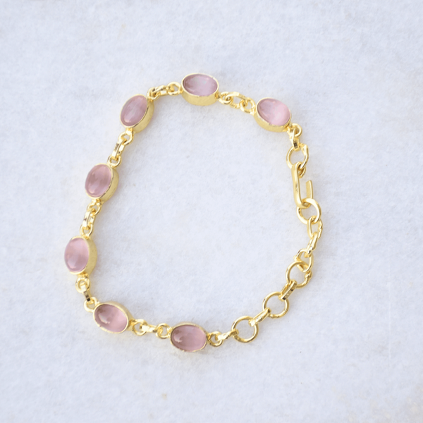 Gold plated brass everyday wear sleek versatile crystal bracelet