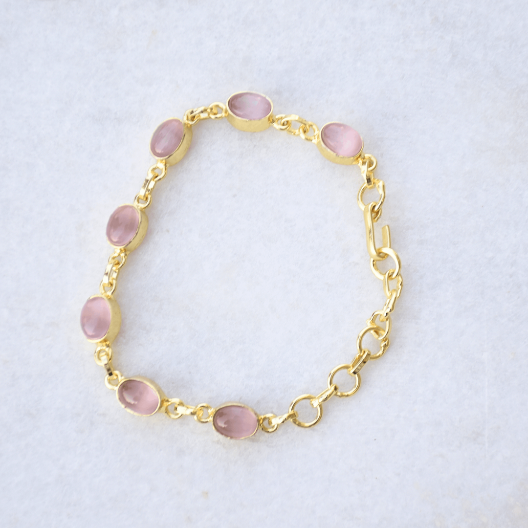 Gold plated brass everyday wear sleek versatile crystal bracelet