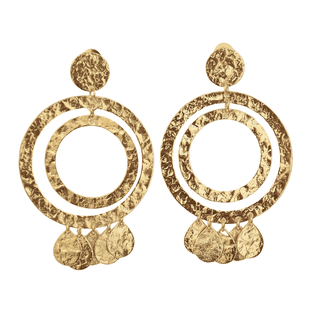 Modern brass gold plated lightweight gift for her wedding anti tarnish comfortable earrings