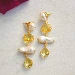 Load image into Gallery viewer, Dangle drop classic pearl geometric earrings
