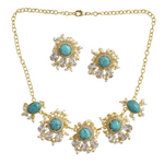 Load image into Gallery viewer, Handcrafted wedding bridesmaid bridal gift for her statement showstopper necklace set
