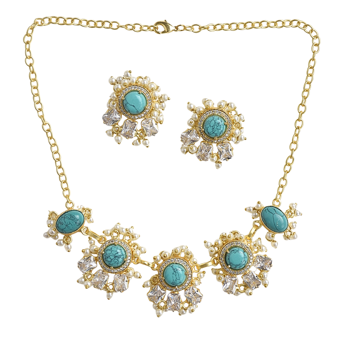Handcrafted wedding bridesmaid bridal gift for her statement showstopper necklace set