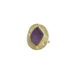 Load image into Gallery viewer, Geometric open band resizable natural gemstone dailywear ring
