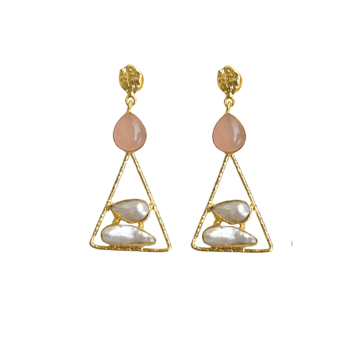 Modern y2k statement dangle drop lightweight brass hypoallergenic gold plated earrings