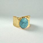 Load image into Gallery viewer, Textured handcrafted goldplated waterproof must have accessory budget gift for her antitarnish ring
