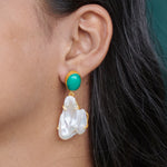 Load image into Gallery viewer, Fancy modern party wear cocktail vacation natural gemstone and pearl boho value for money earrings
